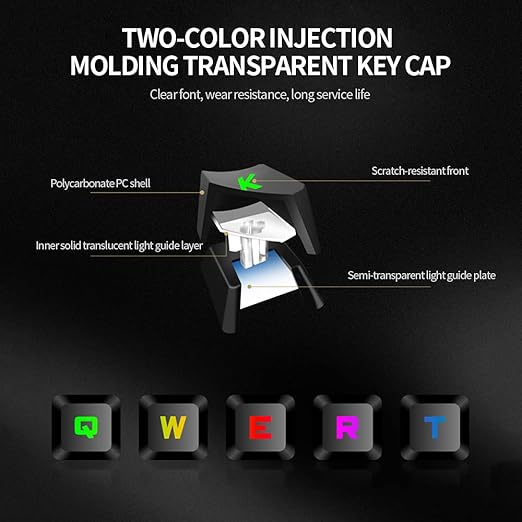 LENOVO GK-10 USB Wired  Gaming Keyboard 98 Keys RGB Rainbow  Ergonomic Gaming Keyboard (Black&White)