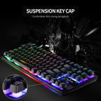 LENOVO GK-10 USB Wired  Gaming Keyboard 98 Keys RGB Rainbow  Ergonomic Gaming Keyboard (Black&White)