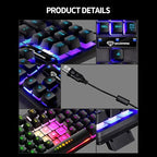 LENOVO GK-10 USB Wired  Gaming Keyboard 98 Keys RGB Rainbow  Ergonomic Gaming Keyboard (Black&White)