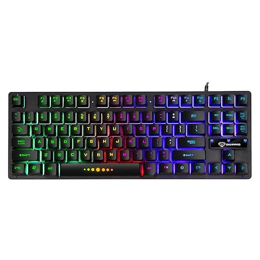 LENOVO GK-10 USB Wired  Gaming Keyboard 98 Keys RGB Rainbow  Ergonomic Gaming Keyboard (Black&White)