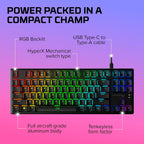 HyperX Alloy Origins Core TKL Mechanical Gaming Keyboard  Blue Clicky Switches