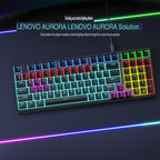 LENOVO GK-10 USB Wired  Gaming Keyboard 98 Keys RGB Rainbow  Ergonomic Gaming Keyboard (Black&White)
