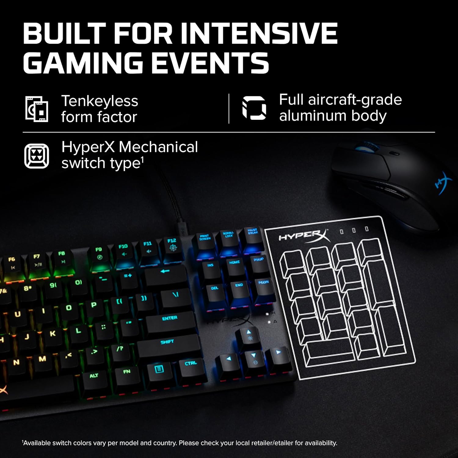 HyperX Alloy Origins Core TKL Mechanical Gaming Keyboard  Blue Clicky Switches
