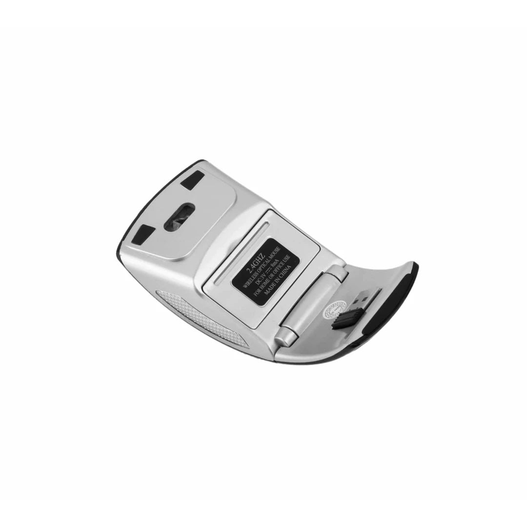 Foldable Optical Arc 2.4G Wireless Mouse-Black and Silver