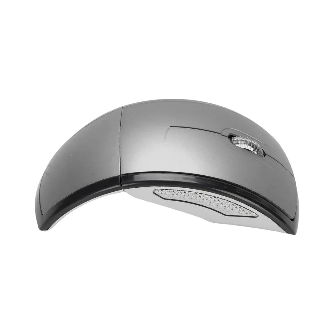 Foldable Optical Arc 2.4G Wireless Mouse-Black and Silver