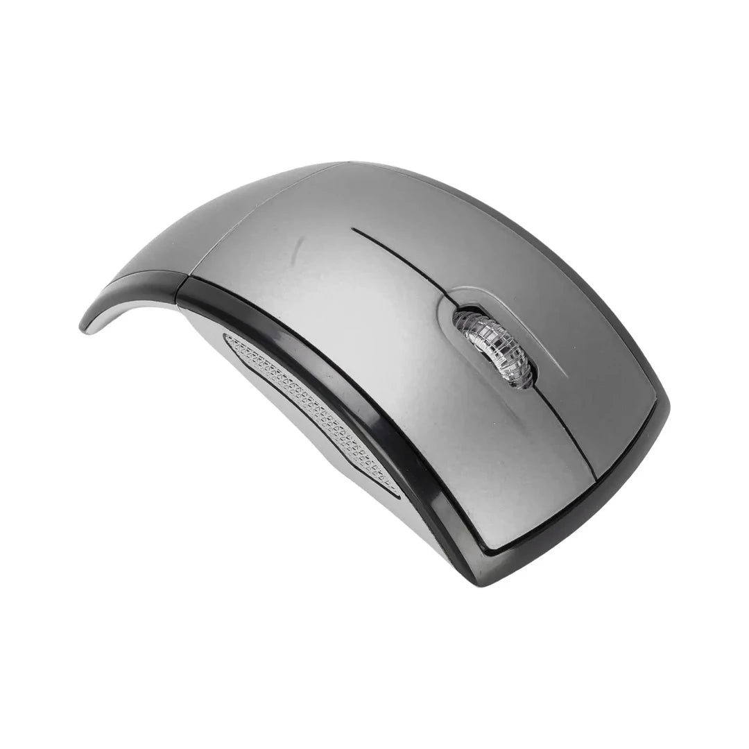 Foldable Optical Arc 2.4G Wireless Mouse-Black and Silver