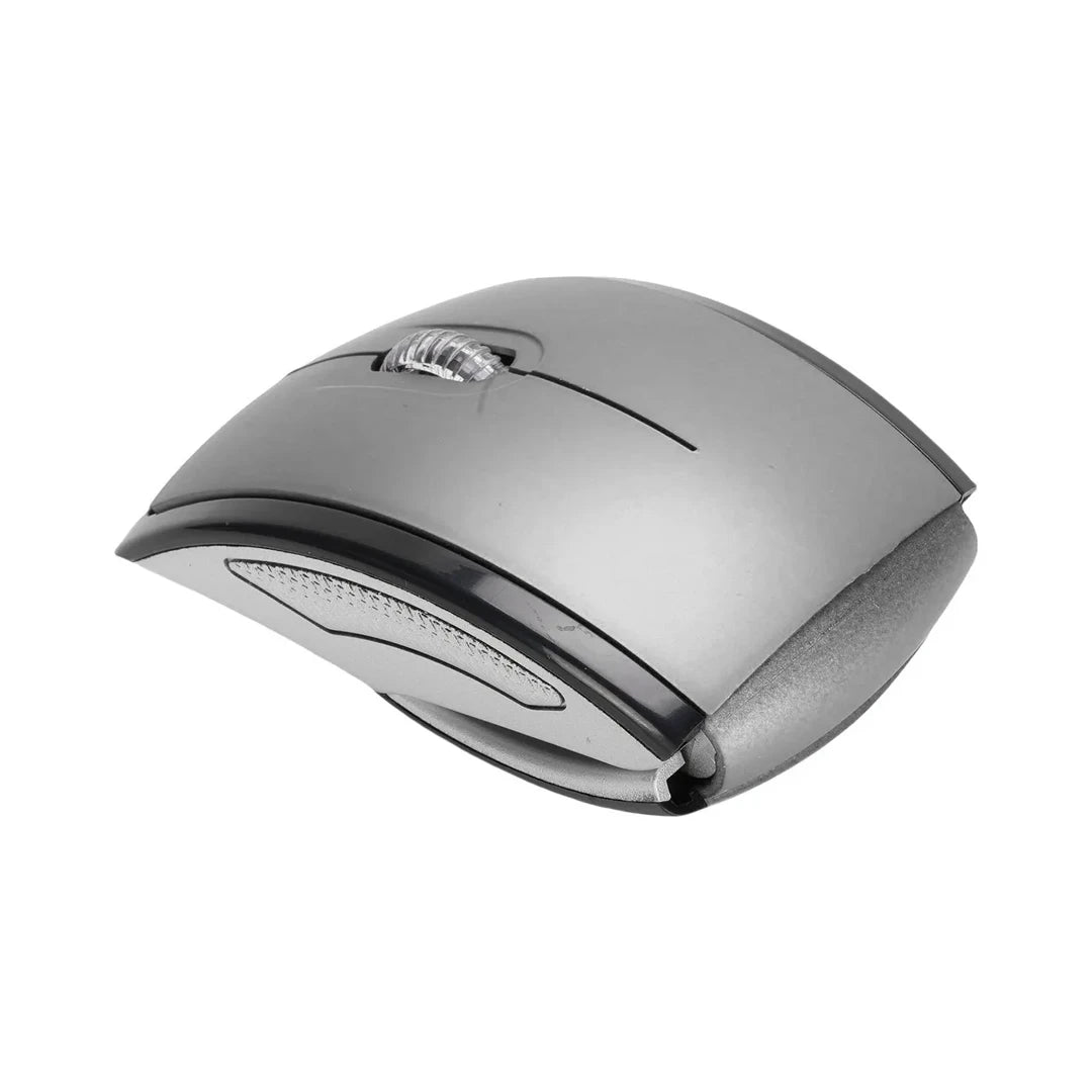 Foldable Optical Arc 2.4G Wireless Mouse-Black and Silver