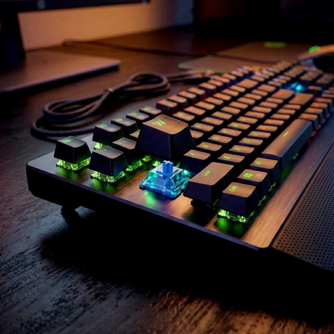 HP Pavilion Gaming Keyboard 800 Anti-Ghosting Function with Rollover To N Buttons, Switch with Mechanical Greetech Blue, Dedicated LED for Each Button,Black