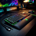 HP Pavilion Gaming Keyboard 800 Anti-Ghosting Function with Rollover To N Buttons, Switch with Mechanical Greetech Blue, Dedicated LED for Each Button,Black