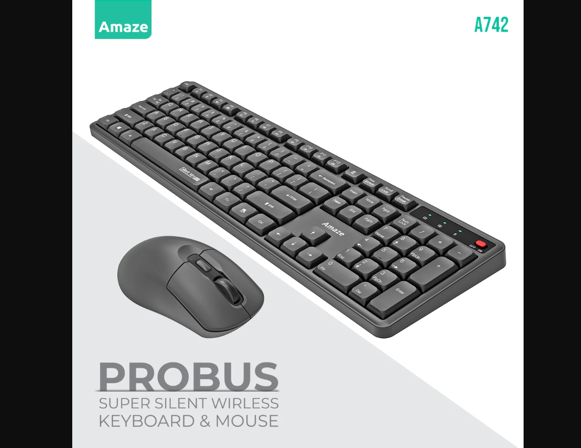 Probus Super Silent Wireless Keyboard & Mouse Combo | A742