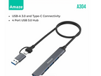 AMAZE USB3.0 + TYPE-C TO 4 IN 1 USB 3.0 HUB | A304