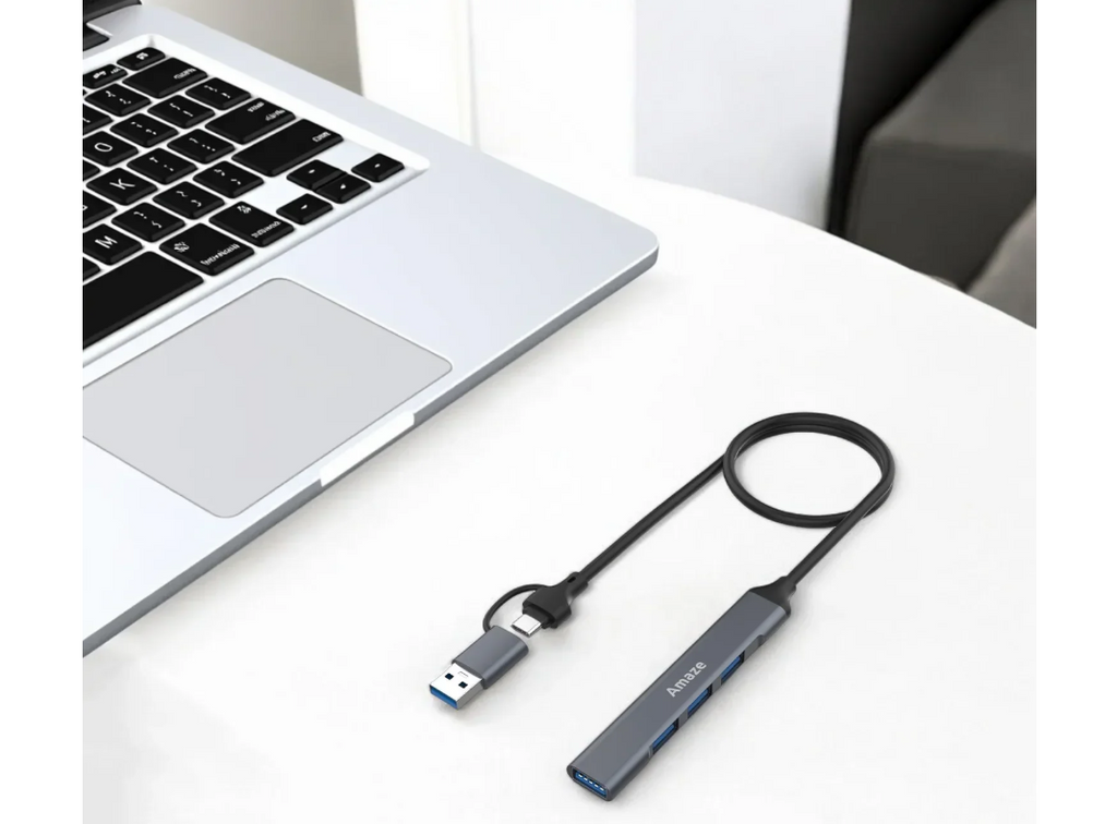 AMAZE USB3.0 + TYPE-C TO 4 IN 1 USB 3.0 HUB | A304