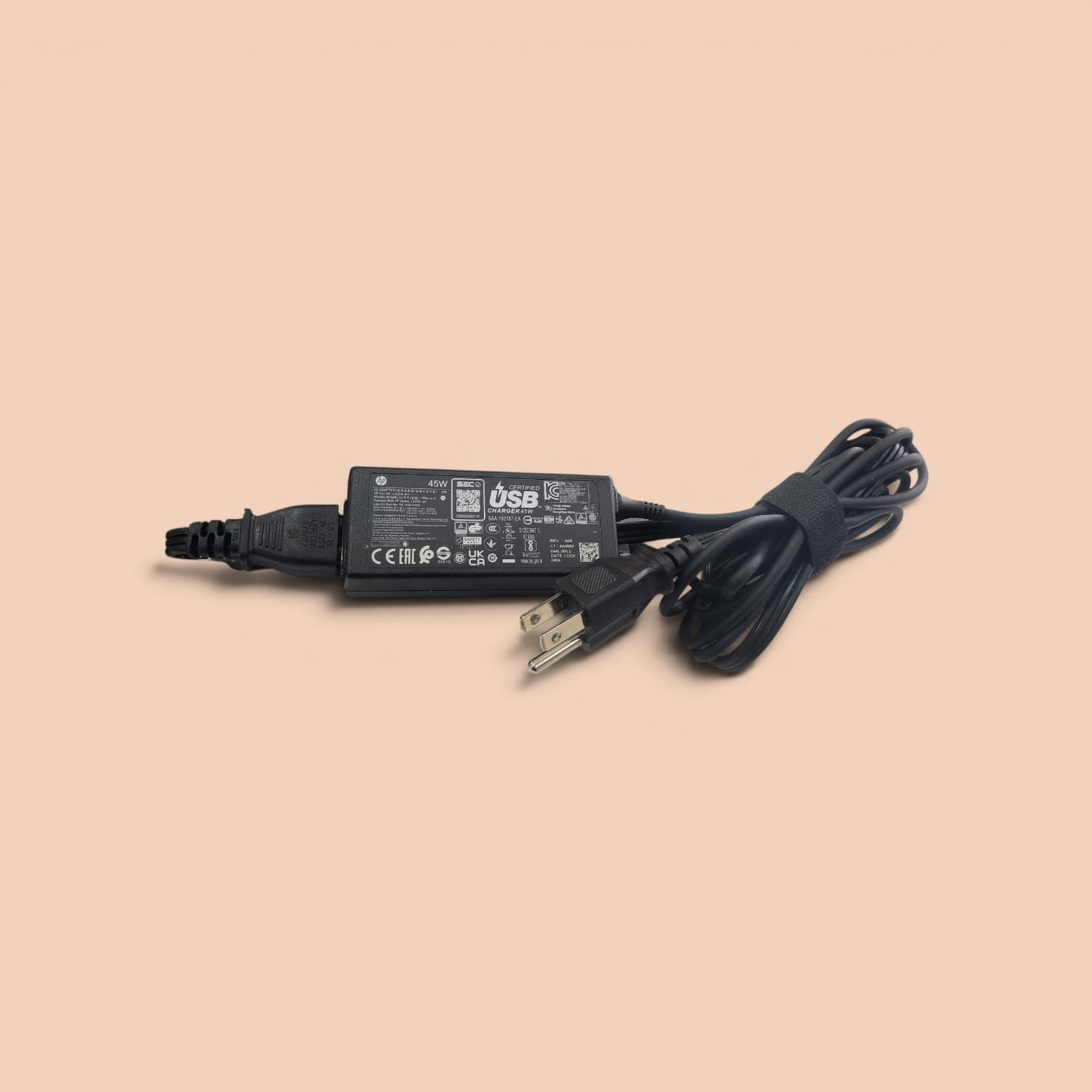 Original HP Charger 45 Watt USB-C, AC Adapter (Includes 1.5m Power Cord)