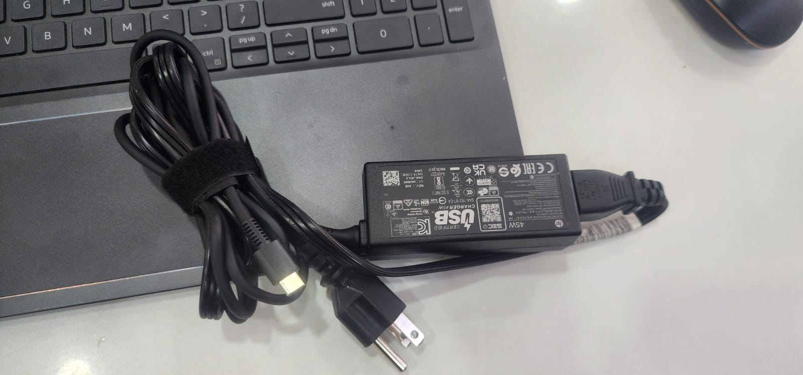 Original HP Charger 45 Watt USB-C, AC Adapter (Includes 1.5m Power Cord)