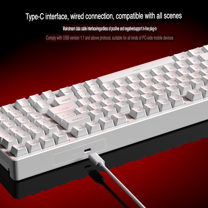 LENOVO GK-10 USB Wired  Gaming Keyboard 98 Keys RGB Rainbow  Ergonomic Gaming Keyboard (Black&White)